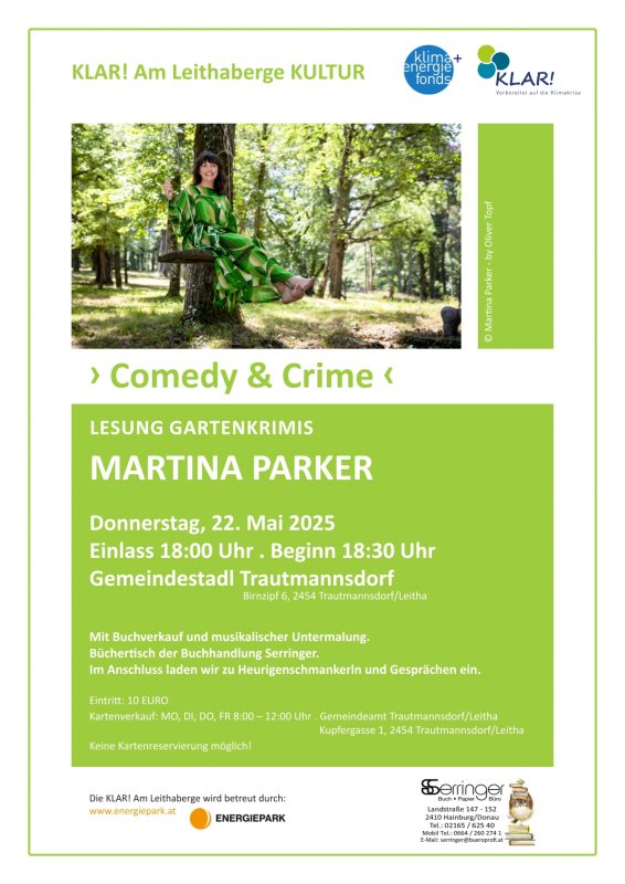 Lesung mit Martina Parker am 22. Mai 2025